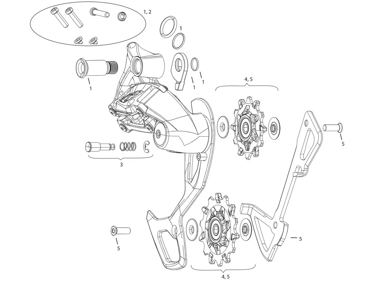 SRAM Ersatzteile GX 2x11 Type 2.1 Schaltwerk 1 SRAM Ersatzteile GX 2x11 Type 2.1 Schaltwerk