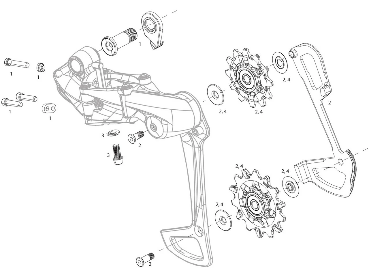 SRAM Ersatzteile XX1 / X01 Eagle 1x12 Schaltwerk 1 SRAM Ersatzteile XX1 / X01 Eagle 1x12 Schaltwerk